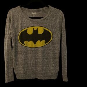 Gray Batman Logo long sleeve shirt